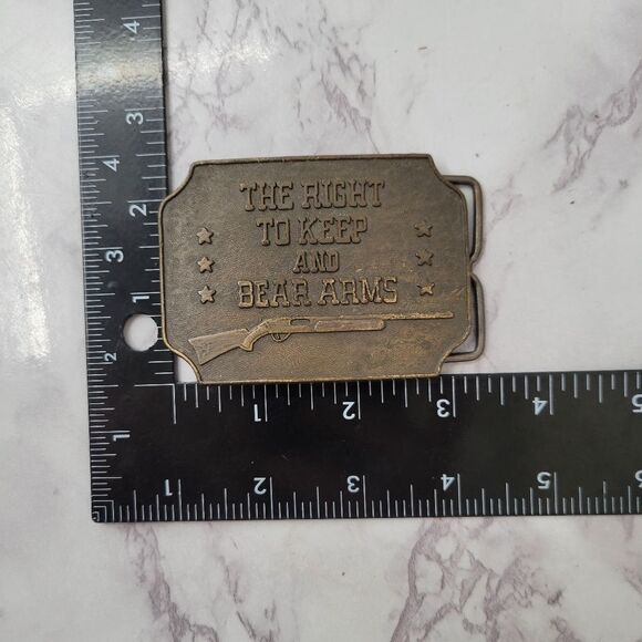 Vintage Belt Buckle 2nd Amendment The Right to Keep and Bear Arms American - Picture 4 of 5